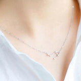Sterling Silver Zodiac Constellation Necklace: Libra