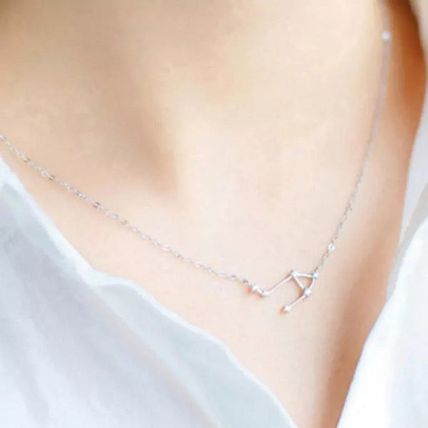 Sterling Silver Zodiac Constellation Necklace: Libra