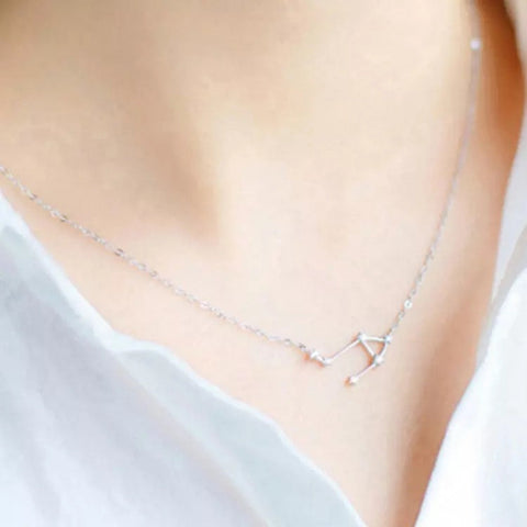 Sterling Silver Zodiac Constellation Necklace: Libra