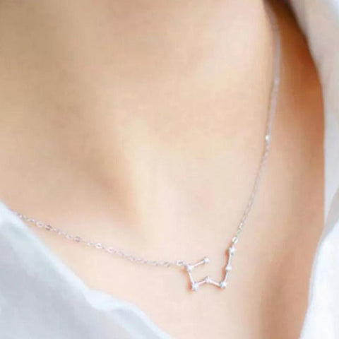 Sterling Silver Zodiac Constellation Necklace: Taurus