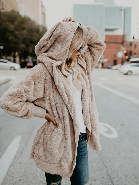 "Cozy Up" Taupe Bear Coat