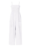 Smocked Spaghetti Strap Wide Leg Jumpsuit