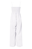 Smocked Spaghetti Strap Wide Leg Jumpsuit