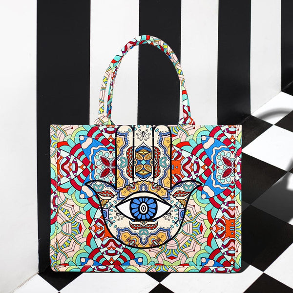 Evil Eye Hamsa Tote Bag