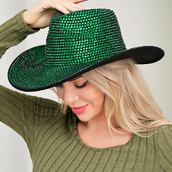 Lucky SEQUIN Green Cowboy Hat