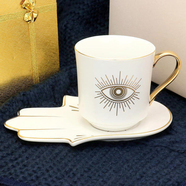 Hamsa Tea Cup & Plate Set