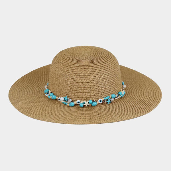 Turquoise & Evil Eye Brim Hat