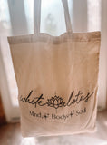 White Lotus Canvas Bag