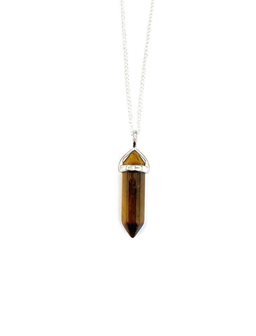 Tiger's Eye Crystal Pendant Necklace