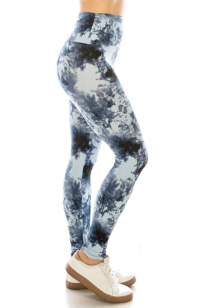 Lotus Athletics: "Magic Leggings"- Dark Blue Tie Dye