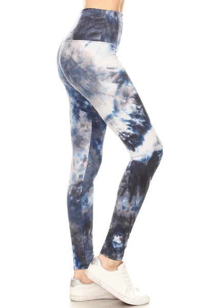 Lotus Athletics: "Magic Leggings"- Blue, Sand, & White Tie Dye