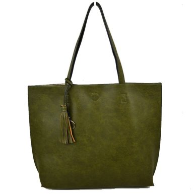 Reversible Tote:  Dark Green/Gold