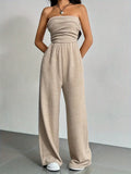 "Taupe There It Is" Long Pant Romper