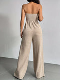 "Taupe There It Is" Long Pant Romper