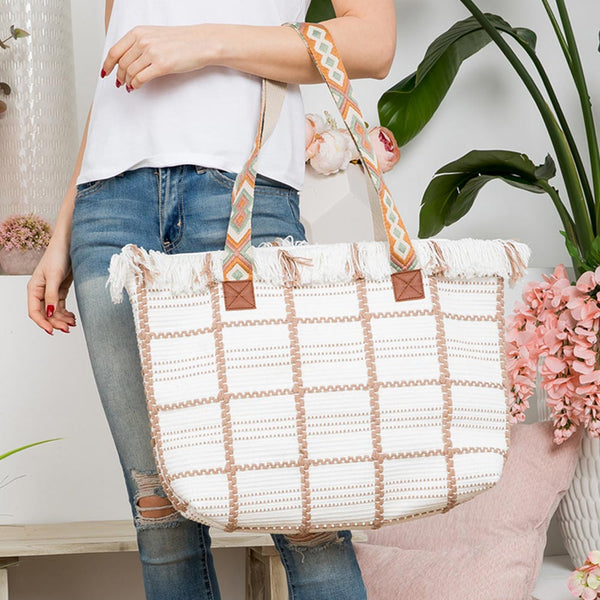 Crochet Tote w/Tribal Strap