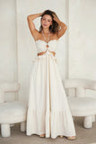 "Heavenly Dreams" Taupe Key Hole Dress