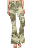 "Magic Flares" Olive Tie-Dye Palazzo Flare Leggings