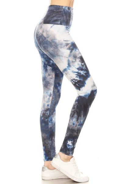 Lotus Athletics: "Magic Leggings" - Navy Tie Dye