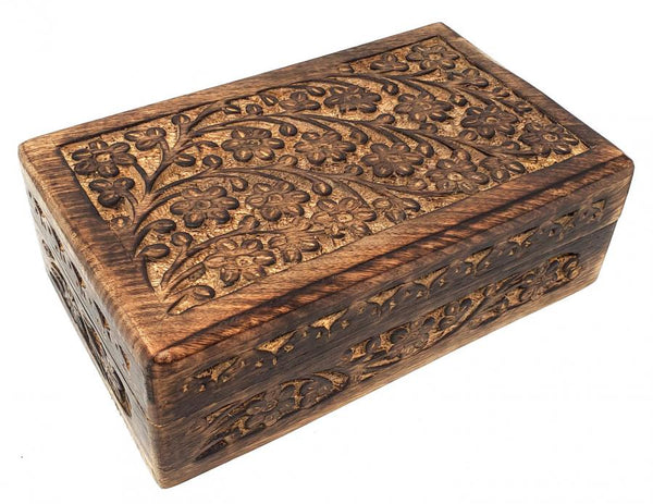 Floral Carved wood Box