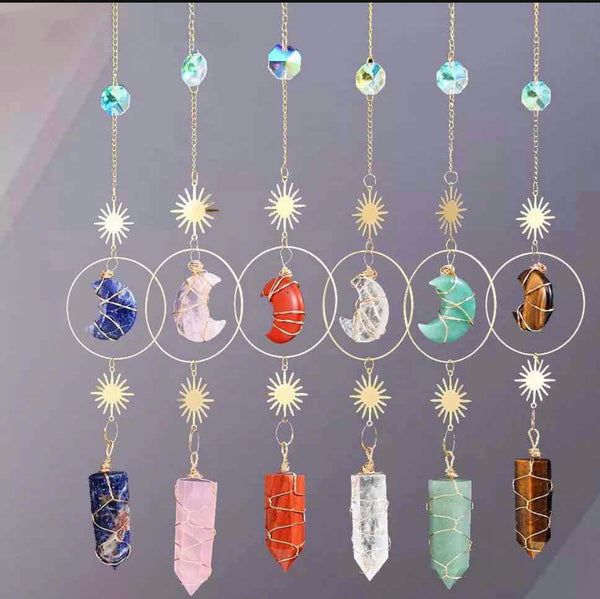 Sun Crystal Pendant Wrapped Suncatcher