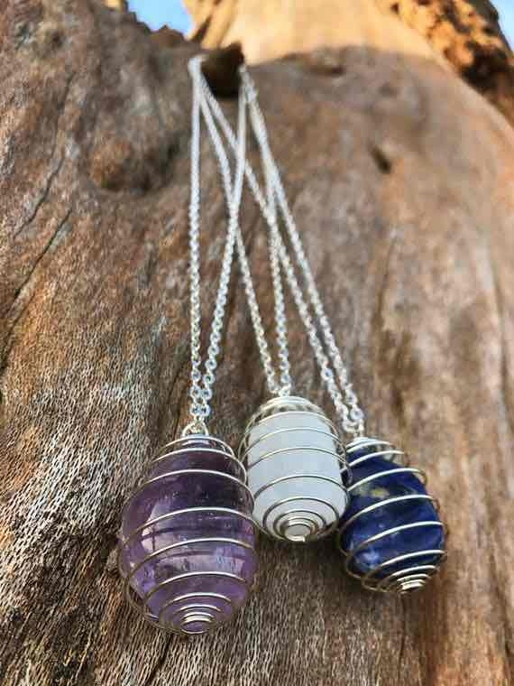 Spiral Cage Necklace for Tumbles or Crystals – Universal Fate